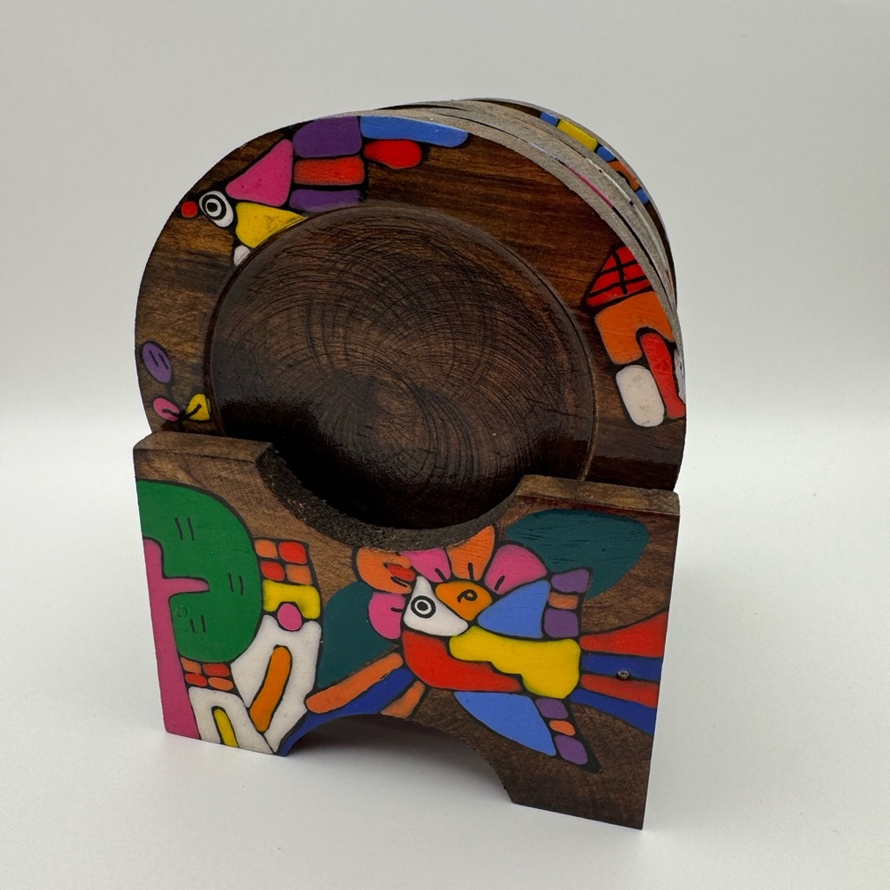 Colorful Wooden Coaster Set